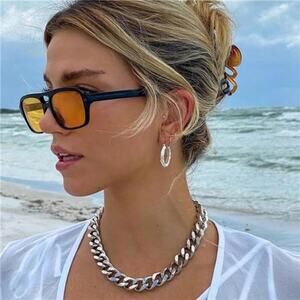 Chunky Cuban Link Chain Stainless Steel Silver Plated Chain 16mm - 20 in.